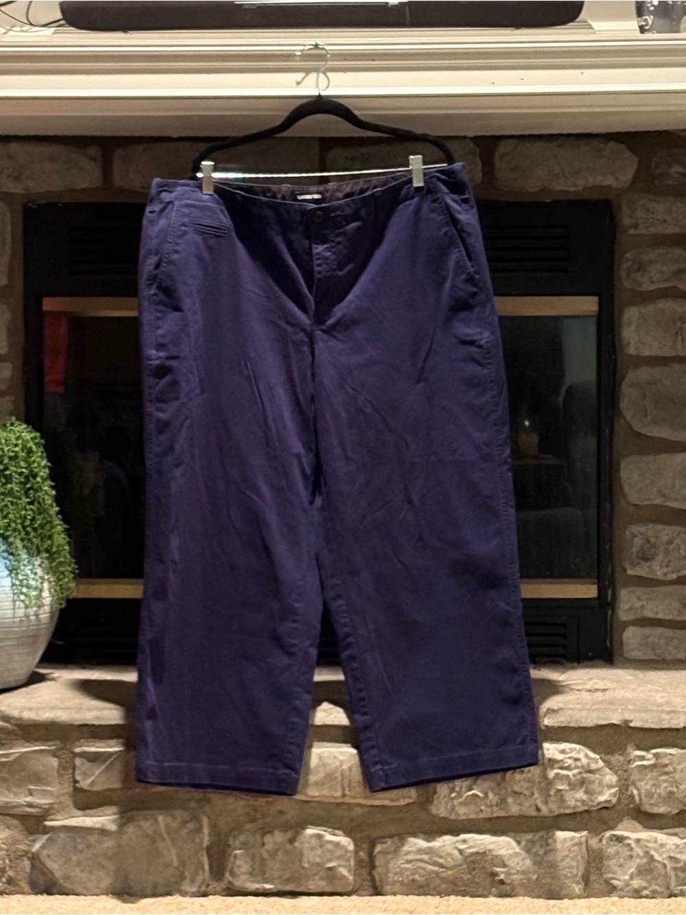Lands' End Women's Cropped Wide-Leg Pants in Navy